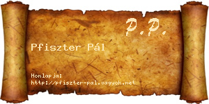 Pfiszter Pál névjegykártya
